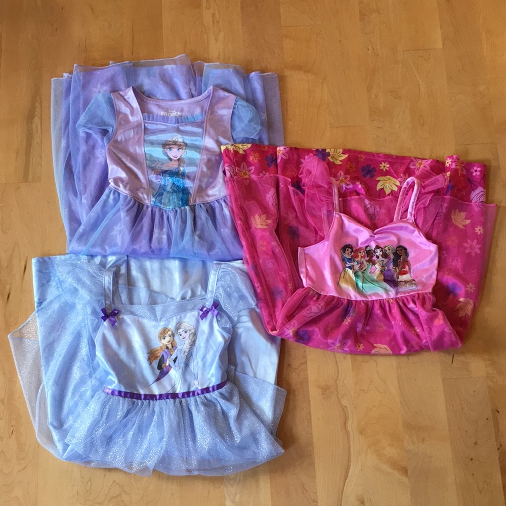 Disney Princess Nightgown Bundle Of 3
